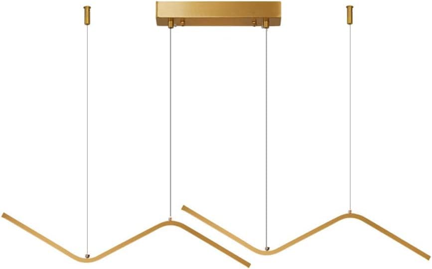 Lustre de salle à manger moderne LED suspension longue en laiton dimmable
