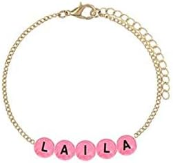 Gold Plated Letters Beads Bracelets Arabic Names For Women LAILA