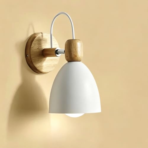 Lámpara de pared LED interior de madera moderna blanca para iluminación de pasillo 3