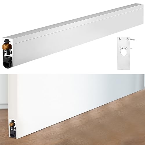 Yaocom 36" Aluminum Automatic Door Bottom Acoustic Heavy Duty Automatic Door Sweep Double Seal, 36" L x 0.91" W x 1.89" H