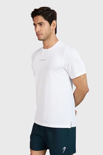 Image of FUAARK Men Solid Slim Fit Polyester Gym & Running Wear Tshirt