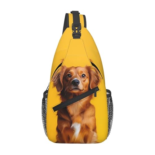 Mochila Bandolera Unisex con Diseño Golden Retriever miniatura 1
