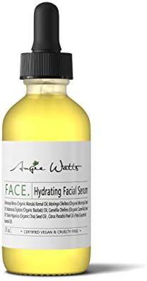 Angie Watts FACE. Hydrating Facial Serum, 2oz - All Natural and Organic Ingredients | 100% Vegan | Ultra Hydrating | Fragrance-free | Formulated with Luxury Beauty Oil, Marula
