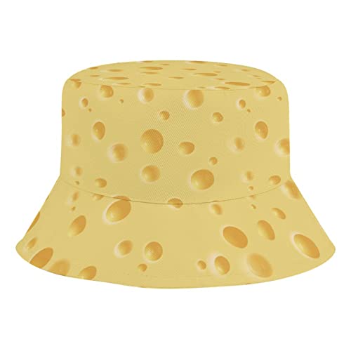 Yellow Cheese Pattern Kids Hats Children's Bucket Fisherman Cap Outdoor Summer Travel Beach Hats