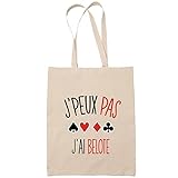  Planetee Sac Tote Bag J\'peux pas Belote beige