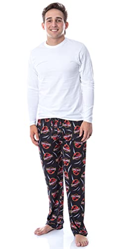 INTIMO Jurassic Park Mens' Dinosaur Film Logo Scratches Sleep Pajama Pants2