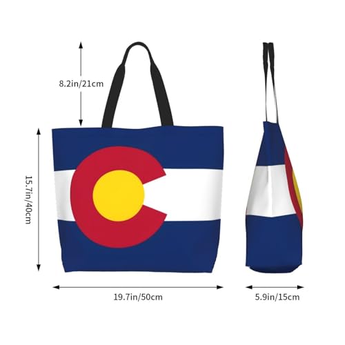 State Flag Shoulder Tote Bag Patriotic Large Reusable Shopping Bags for Women Men Gym Yoga Beach Travel4