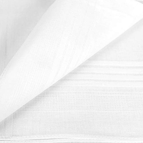 Umo Lorenzo Men's Cotton Handkerchief Multi-Pack In White (One Size, H013-2Pk) #TOP4