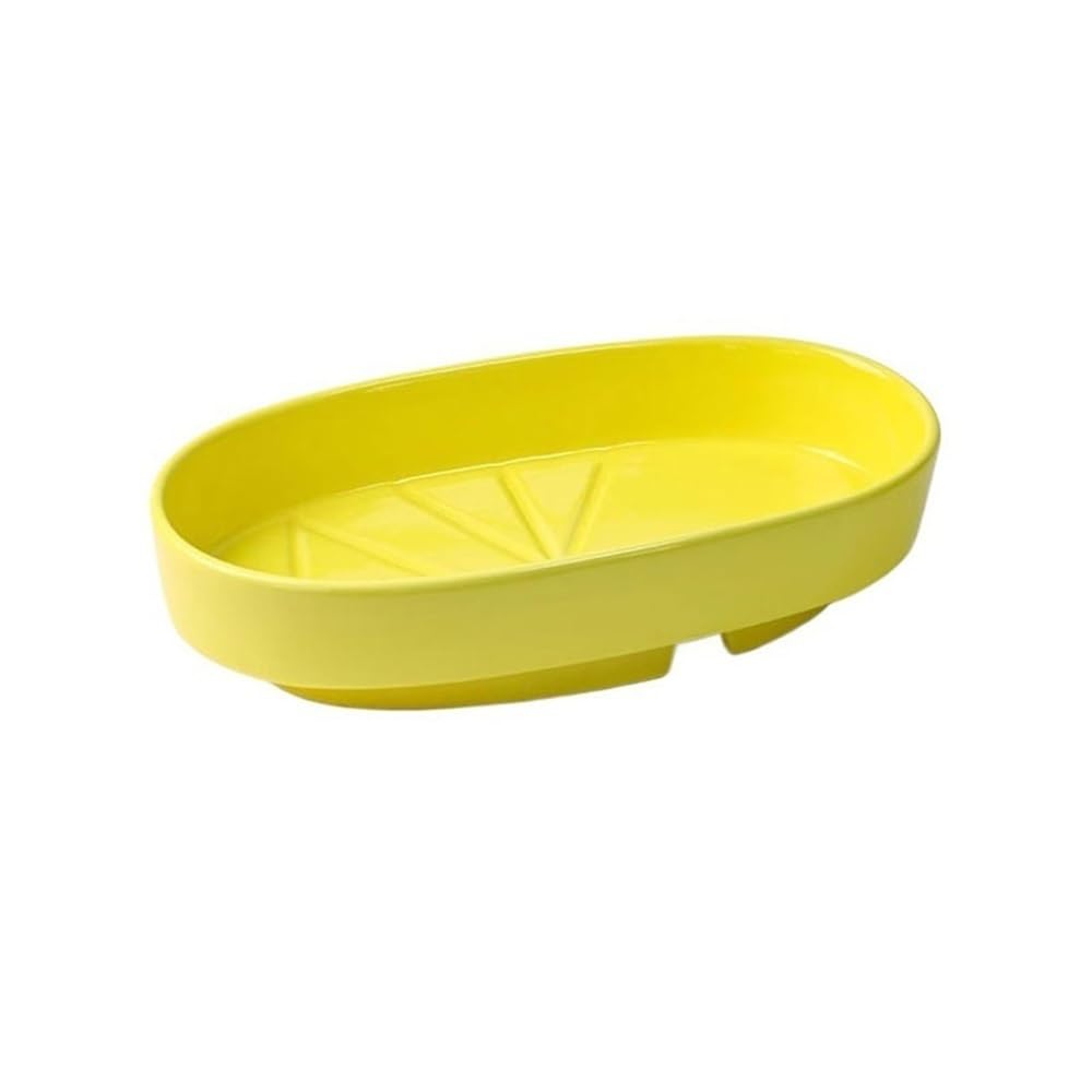 K5C7S3W9D6 plant dish saucer Hydroponic Plant Saucer, Elliptical Ceramic Desktop Flower Pot Pallet Drip Trays(Yellow)