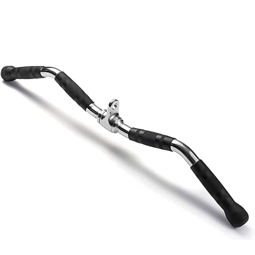 Image of Gyming World Zig-Zag Handle Bar with Grip - Curl Bar Cable Attachment for Versatile Back & Arm Workouts | Best for Biceps Training