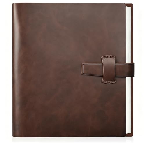 Artmag Photo Album 4x6 200 Photos, Thick Leather Cover Picture Album with 30 PCS Kraft Writing Paper Holds 200 Horizontal Photos for Family Wedding Anniversary (Brown)