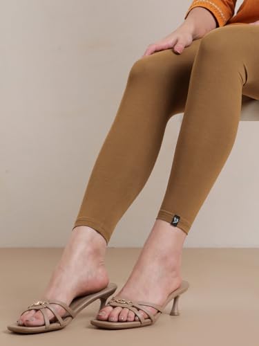 Image of TWIN BIRDS Super Stretchable Cotton Elasthane Fabric Ankle Length Leggings for Women