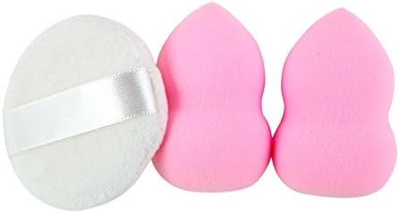 Makeup Sponge Set - PRO Foundation Make Up Blender Sponges and BONUS Powder Puff. Best Coverage for Liquid and Cream Concealer, Highlight, and Powder Beauty Products by Altair Beauty.
