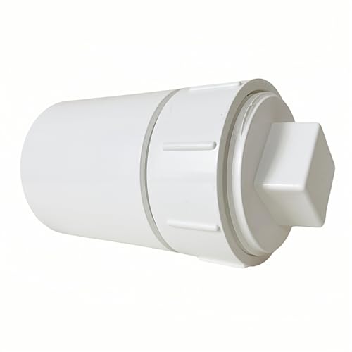 Image of 4-Inch PVC Sewer Cleanout Cap Adapter Fitting, White, with Coupling and Removable Cap, for Drainage and Sewer Systems (4 inches)