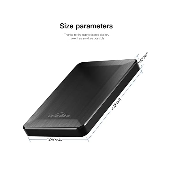 UnionSine Ultra Slim 250GB Externe Tragbare Festplatte 2,5 Zoll USB 3.0 Backups HDD Tragbarefür für TV,PC,Mac,MacBook… – Bild 4