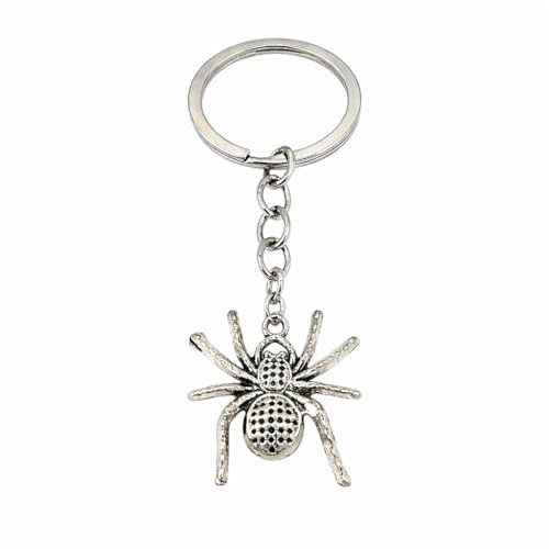 Promotech Llavero de araña – Elegante colgante de metal de acero inoxidable, diseño de lujo en plata para adultos y niños, plata, W2L6