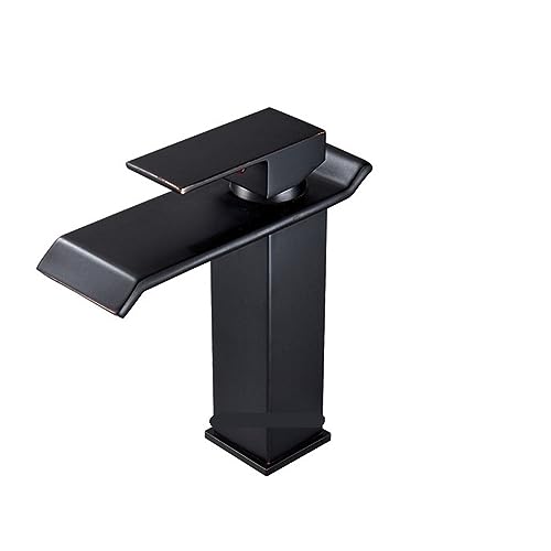 Robinet cascade de salle de bains anti-éclaboussures bronze noir - 2
