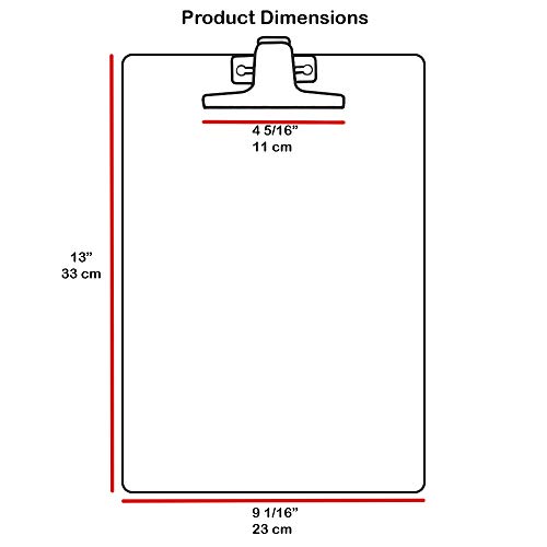 Prancheta MDF Branco A4 (23 cm X 33 cm) com Prendedor Metálico Color (6 Unidades), Acrimet, 119.2 (P