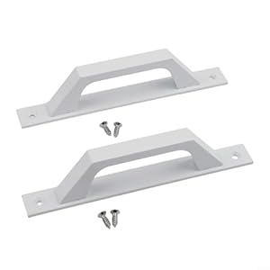 Glewi 2 x schwarze Aluminium-Legierung Scheunentür-Zuggriffe, robuste Schiebetorbeschläge für Garage, Schuppen, Schrank, 200 mm Länge mit Schrauben (weiß)