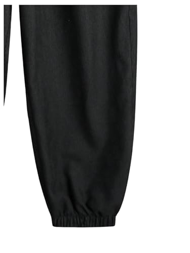 OYOANGLE Men's Casual Loose Fit Drop Crotch Pants Elastic Drawstring Waist Summer Baggy Tapered Sweatpants with Pockets4