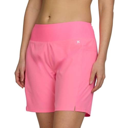 Image of Hurley 5 inch /7 inch High Waisted Swim Shorts Women, Board Shorts with Pockets & Inner Liner, Quick Dry Swim Trunk, UPF 50+