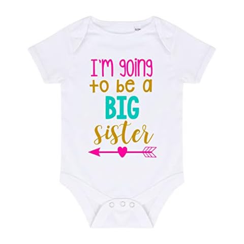 I'm Going to be a Big Sister (Arrow Heart Sibling Announcement) Baby Grow Vest, 6-12 Months, White Cover