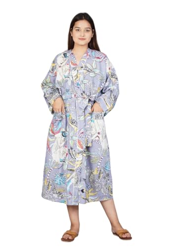 Image of Cotton Women Stylish Printed Kimono, Bath Robe,Night Wear Suit,Swim Wear, Night Dress, Beach Wear
