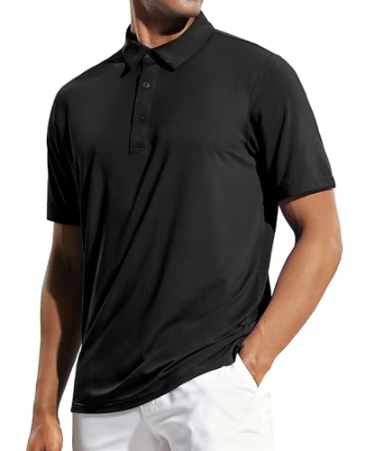 Polo de golf pour homme anti-transpiration MIER noir L respirant pour le sport