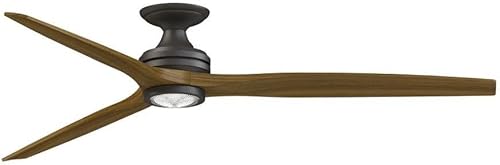 Miniatura 18 de Spitfire - Ventilador de techo empotrado de 3 aspas con kit de luz, 21.08 pulgadas de alto y 72 pulgadas de ancho, acabado de níquel cepillado,