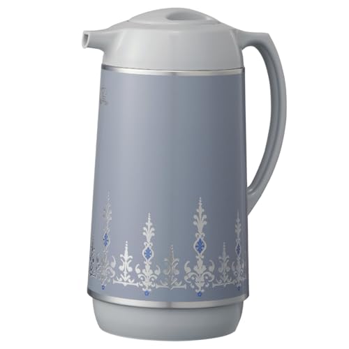 Termo Térmico Zojirushi AHGB-10D-HG Kiriko Gray 1L - Botella Aislada al Vacío Premium con Revestimiento de Vidrio - Conserva Bebidas Calientes y Frías - Diseño Japonés Elegante