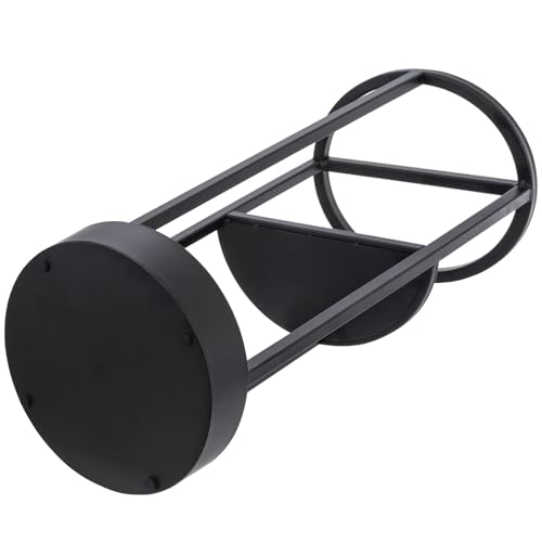 MyGift 20 Inch Tall Modern Round Matte Black Metal Freestanding Entryway Umbrella Rack or Cane Holder with Shelf for Small Umbrellas and Bottom Drip Catch
