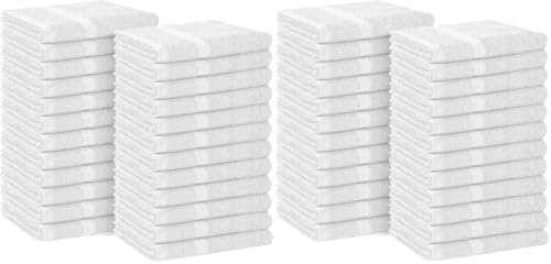 Image of Avalon Towels Salon Towel - White Hand Towels Bulk Pack of 48-100% Cotton Absorbent Spa, Facial & Gym Towel for Working Out - 16x27 Inches (Not Bleach Proof)