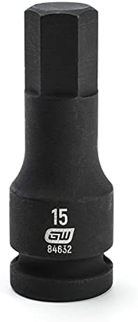 GEARWRENCH 1/2" Drive Hex Bit Impact Socket, 15mm - 84632,Black image 5