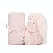 Jellycat Bashful Pink Bunny Soother, 13.5 - Security Blanket & Lovey for Babies - Baby Gift