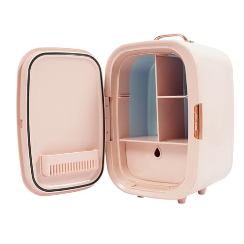 Image of 12 Liter Beauty Fridge for Cosmetic Storage, Pink Compact Skincare Fridge for Makeup Lipstick, Portable Refrigerator for Bedroom Bathroom