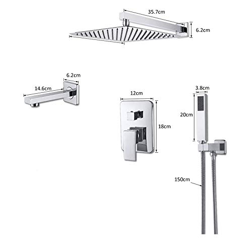 Ensemble de Douche Effet Pluie et Cascade Finition Rome avec Technologie LED Intégrée