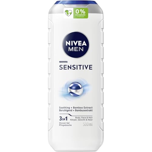 NIVEA MEN Sensitive Męski Żel pod prysznic 3w1 - Do twarzy, ciała i włosów Łagodzący 500 ml