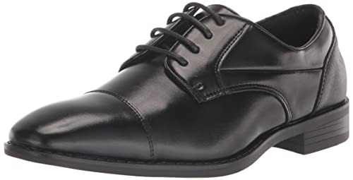 STACY ADAMS Boy's Kallum Cap Toe Oxford, Black, 2 Big Kid