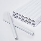 WINSOME Radiator Pipe Covers White, PVC Plastic, 15mm & 19.5cm Long, Snap-on, Easy Installation, Pack of 16