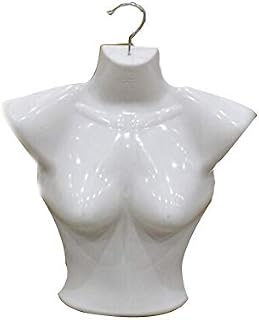 GREENLANS Female Mannequin, Plastic Half Body Female Mannequin Torse Underwear Clothing Form Display Rack White
