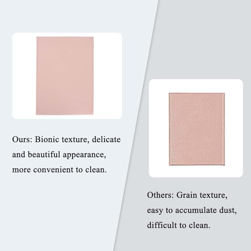 ZBEIVAN 12x9 Inches Portable Folding Makeup Mirror, Frameless PU Leather Desk Mirror with Stand for Camping Travel Tabletop Personal, Pink