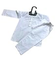 Trisav Cotton Embroided Kurta Pajama for Kids(Unisex) (White, 3-4 Years)