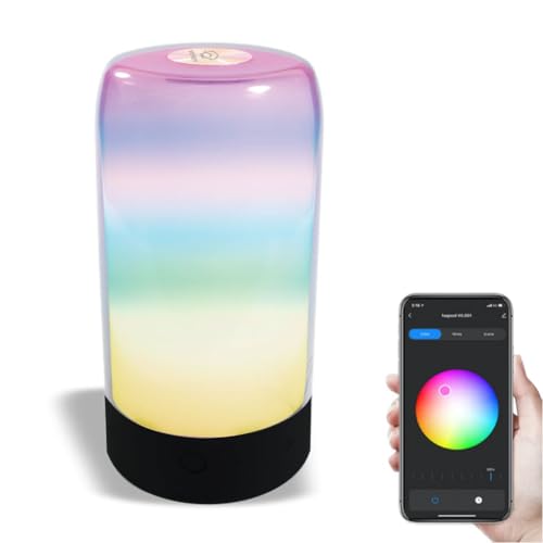 Wiby Lampada Smart RGB Atmosfera 360° con APP Tuya/Smart Life, Luce LED Dimmerabile con Timer, Controllo Vocale Alexa/Google, Sincronizzazione Musicale, Ideale per Casa e Regalo