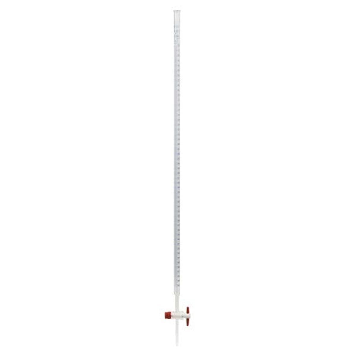 1567/BH/50 Buretta in Vetro Borosilicato con Attacco Dritto e Rubinetto in Vetro, Classe B, Graduazioni Ambra, 50 mL