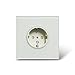 Produktbild EU Standard Wall Power Socket Tempered Crystal Glass Panel 16A Wall Outlet 250V (Weiß)