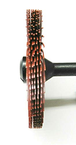 Image of 3M Radial Bristle Disc 3 inch Red 220 Grit with 1 /4 inch Mandrel 6 Brushes and Arbor Set by Jets