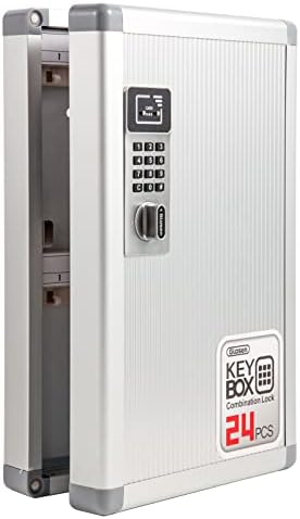 Glosen Key Organizer Lock Box, Key Box Wall Mount with Code Lock and Key Tag for House Keys Outdoor Key Cabinet