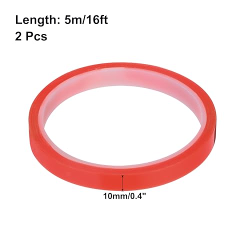 Image of MECCANIXITY 2Pcs 10mm(3 /8 inch) x 5m Phone Repair Adhesive Tape LCD Screen Repair Sticker Double Sided for Cell Phone Tablet Laptop Clear Red