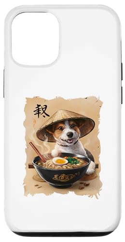 Männer Frau Kawaii isst Ramen Japanischer Jack Russel Terrier Hülle für iPhone 12/12 Pro