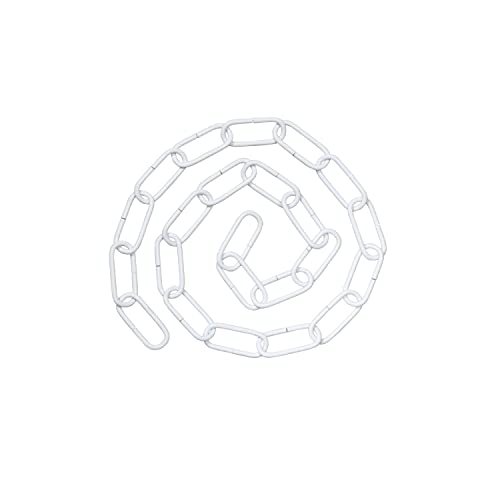 Image of Aspen Creative 21120-01-2, Steel 3 Feet Heavy Duty Chain For Hanging Up Maximum Weight 60 Pounds - Lighting Fixture /Swag Light /Plants In Matte White, 10 Gauge, Set of 2,